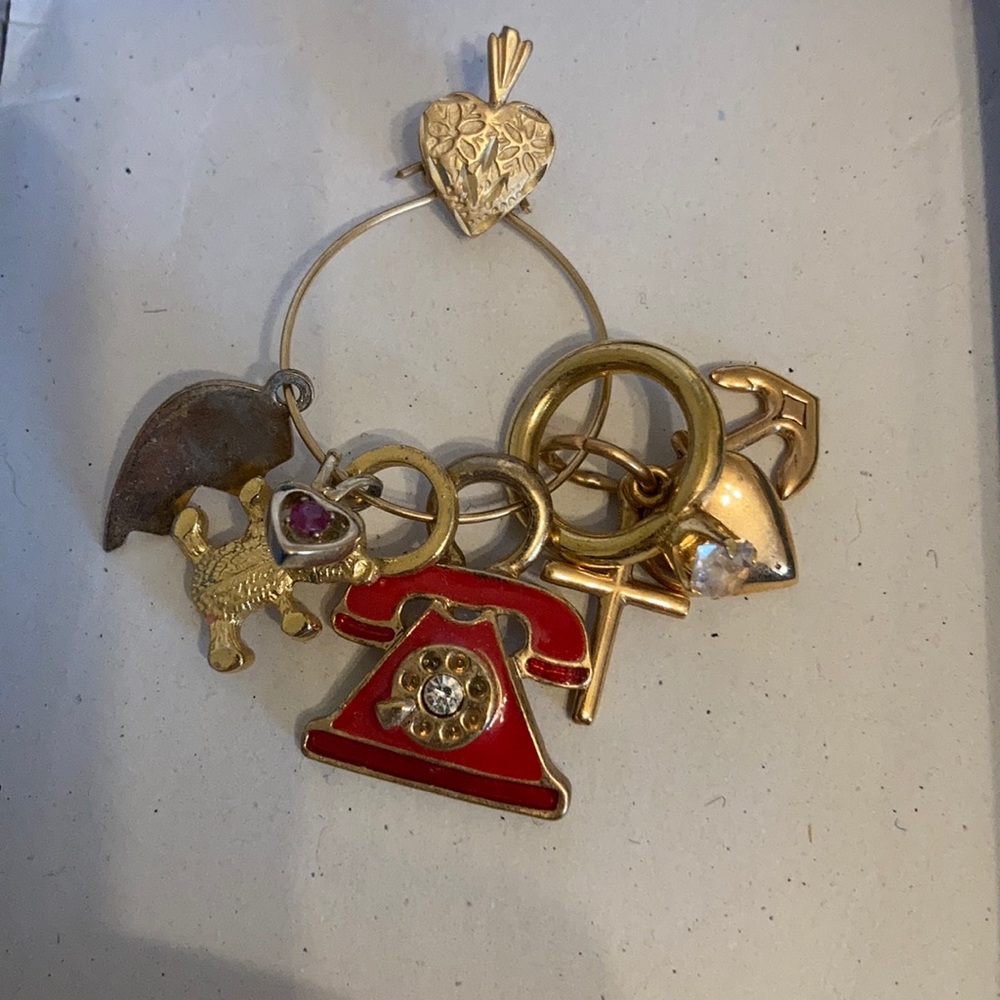 Cute gold charm ring